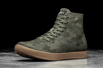 Women's Nobull High-Top Dark Forest Camo Canvas Trainers Dark / Camo | SG N3081W